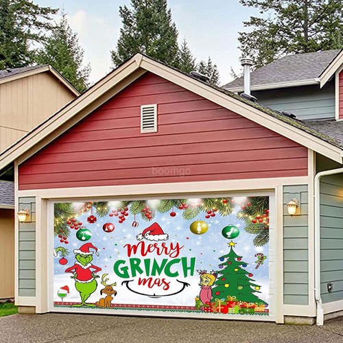 SALE Christmas Grinc Garage Door Decoration Merry Christmas Garage Door Banner - Picture 8 of 23