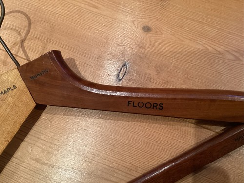 Vintage Wooden Coat Hanger HORSLEY SMITH Of HAYES Advertising Prop 3 X Woods - Picture 3 of 6