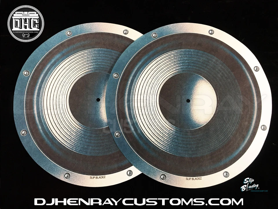 DHC SLIP BLADEZ scratch Dj Slipmats sl1200mk2 mk5 m3d m5g technic speaker woofer