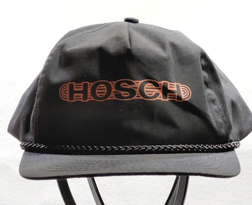 HOSCH Equipment Trucker Style Black Snapback Cap Hat Rope Visor Vintage 1990s - Picture 2 of 18