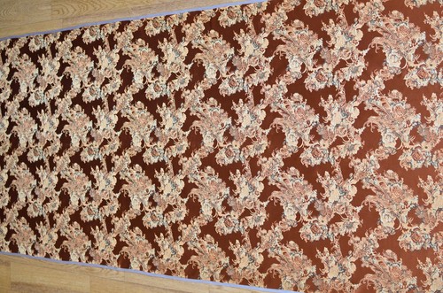 3.1 yd/Vintage Silk jacquard fabric Luxury Oriental brocade cloth Uzbek textile - Picture 5 of 6
