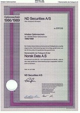 ND Securities A/S - Norsk Data A.S. Oslo, 1986 (IH-OS 1 akcja imienna)
