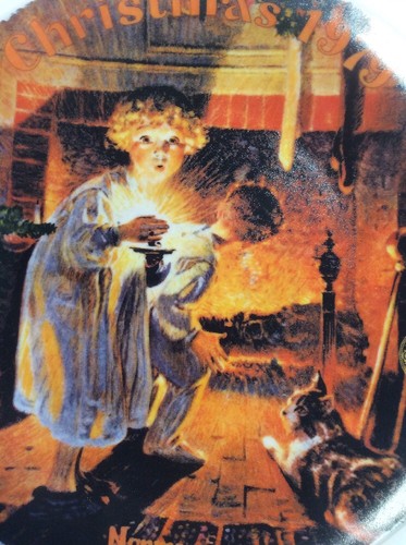 Norman Rockwell Somebody's Up There Knowles Sammlerstück 8,25" Teller 1979 Weihnachten - Bild 3 von 12