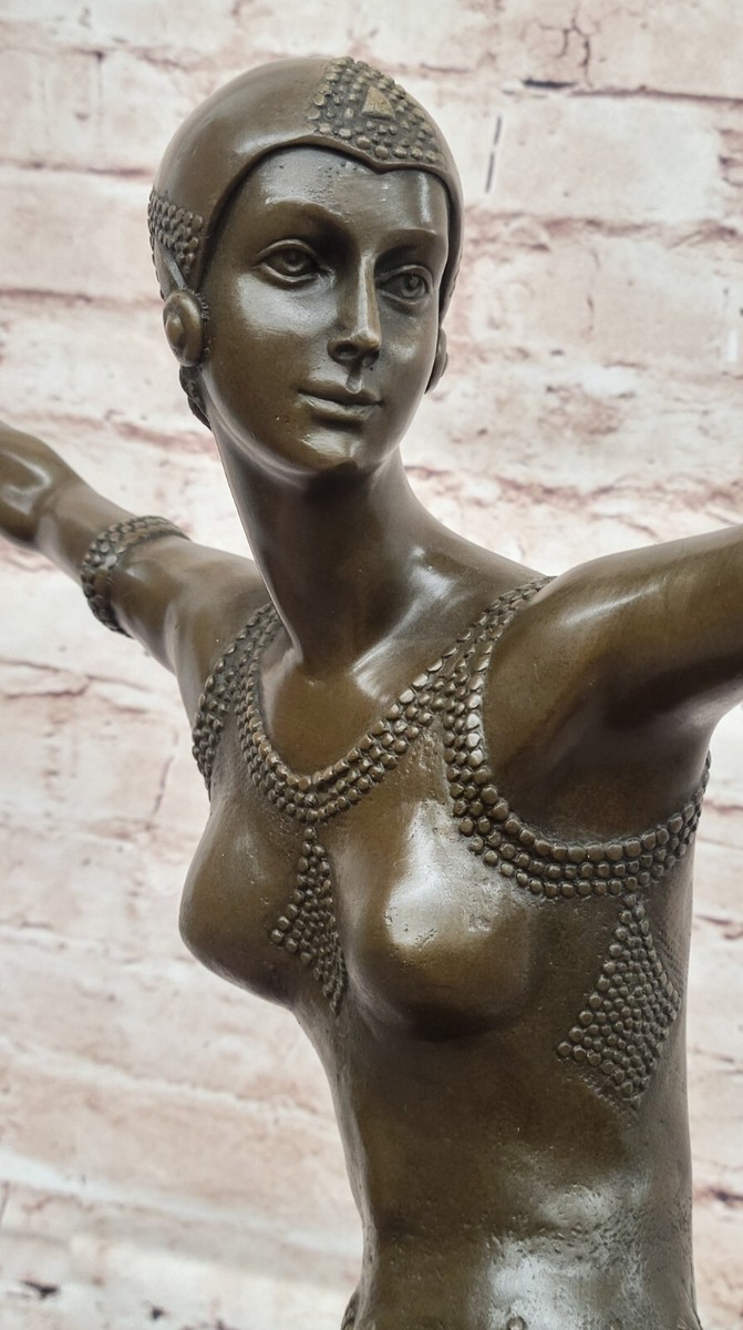 ブロンズ像　神　D.H. CHIPARUS DANCER　アールデコ　彫刻家 Chiparus Bronze Dancer Sculpture – Elegant Art Deco Figurine