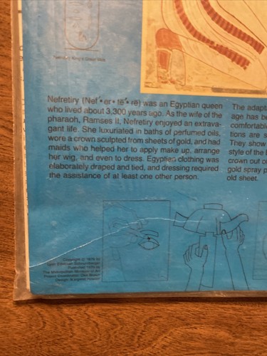 Raro De Colección Museo Metropolitano de Arte 1979 Reina Egipcia Disfraz Kit de Costura D4 - Imagen 6 de 12