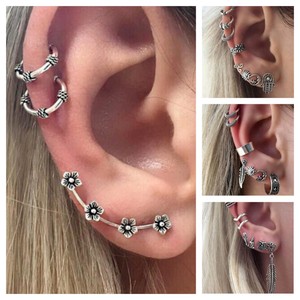 Multiple Pierced Women S Earring Sets Cuff Wrap Crawl Stud Punk Boho Image Is Loading Multiple Pierced Women 039 S Earring Sets Cuff