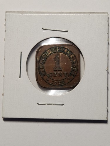 1920 Straits Settlements one cent coin - Picture 2 of 2
