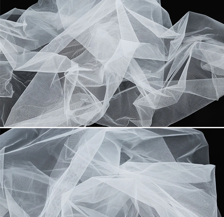 OFF WHITE Costume Show Tulle Abito Da Danza Tessuto Velo Abito Matrimonio Finitura in Pizzo 1 M