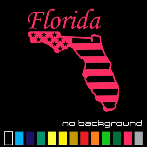 Florida Map Sticker Vinyl Decal - US State USA Flag Wall Car Window Laptop - Picture 11 of 17