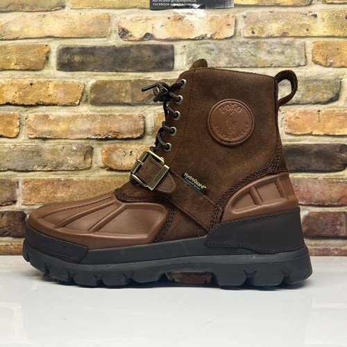 Polo Ralph Lauren Oslo High Duck Buckle Brown Leather Boots Shoes Mens 10 D - Picture 7 of 14