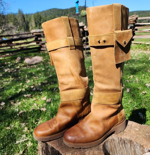 Timberland ReBOTL Graceyn Boots Leather Tall Waterproof Women's 7 Wheat/Brown