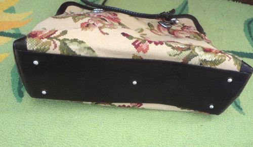Vintage Brighton Tapestry Carpet bag travel weekender Huge Tote ROSES ~ Unused - Picture 10 of 13