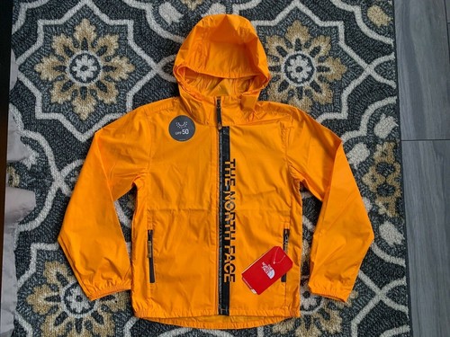 THE NORTH FACE YOUTH FLURRY WIND HOODIE, ZINNIA ORANGE, NWT, SMALL (7/8) - Picture 1 of 2