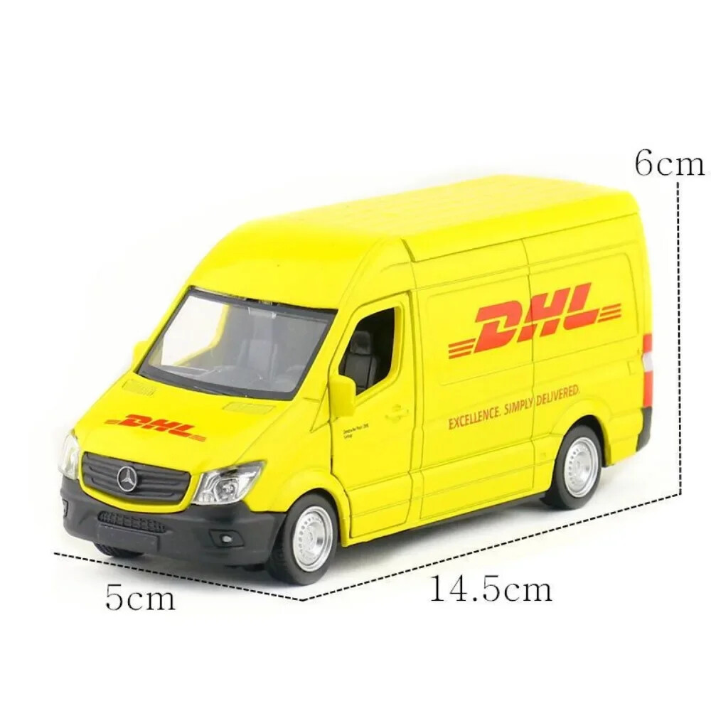 1:36 DHL Express Delivery Truck Model Alloy Toy Sprinter MPV