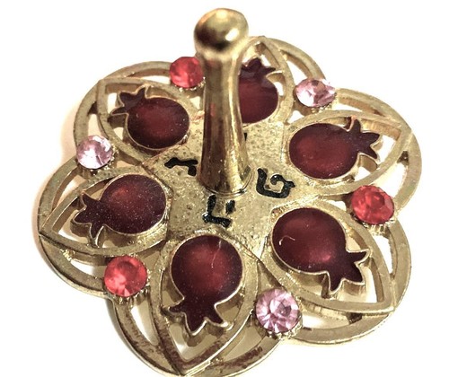 Israel Holiday Sevyvon Hanukah Tradition Kids toy pomegranates Jewish Dreidel - Picture 6 of 6