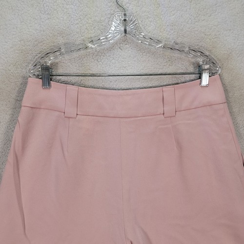 Pale Pink Tailored Womens Shorts High Rise Light Cocktail Classic Chino Size 14 - Picture 15 of 21