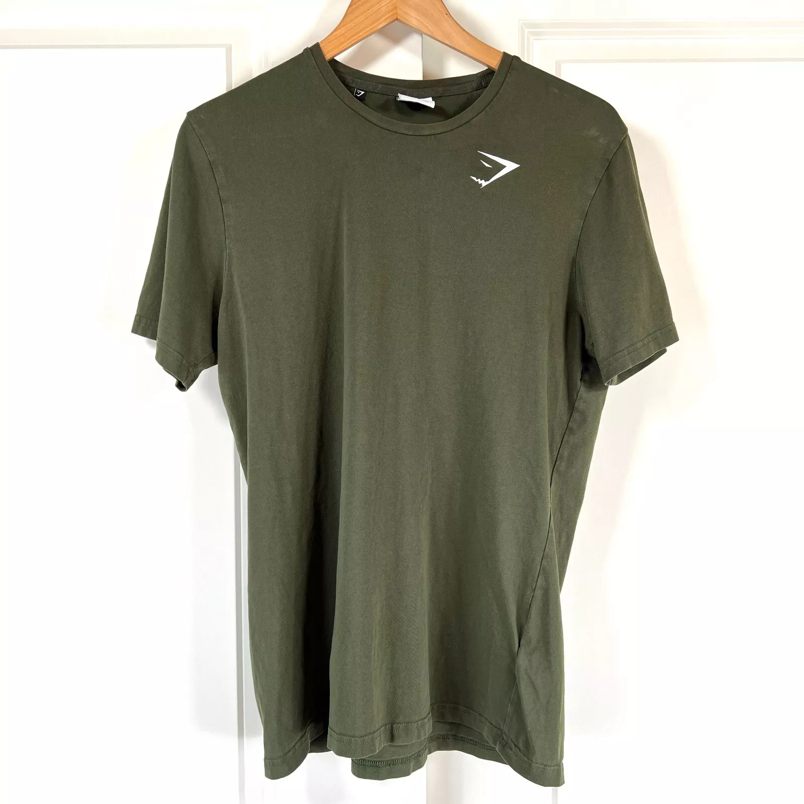 gymshark logo gym workout training short sleeve stretch shirt