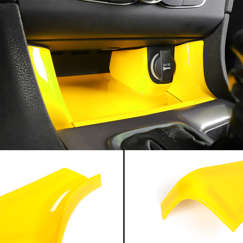 Yellow Console Gear Shift Storage Trim Panel Accessories for 2011+ Dodge Charger - Picture 8 of 11