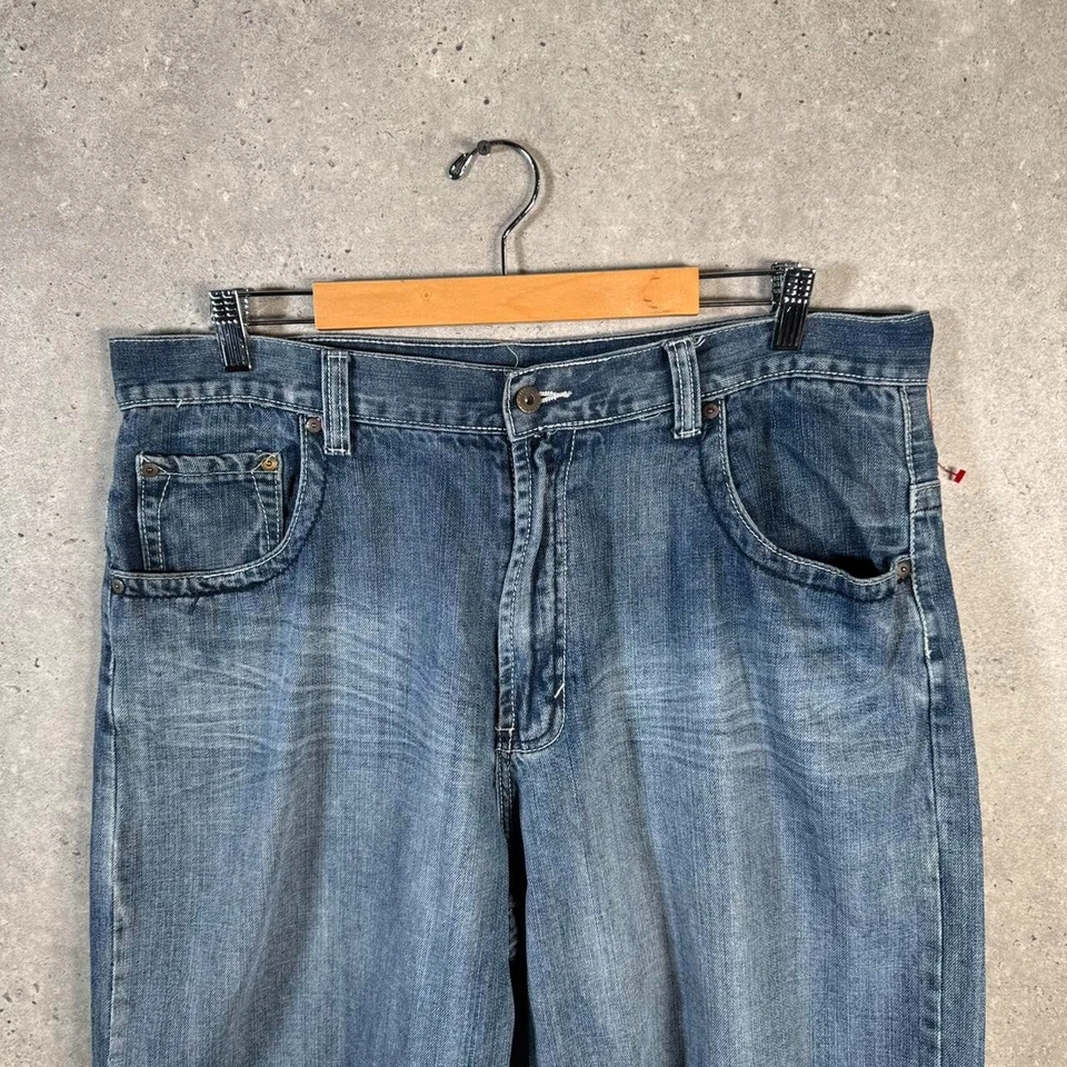 Pantalones cortos de mezclilla vintage Flypaper holgados Y2K Hip Hop para hombre W38 azul EE. UU. Foto 3 de 4