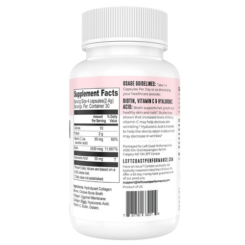 Collagen Capsules with Biotin Hyaluronic Acid Vitamin C Hydrolyzed Multi Coll... - Picture 4 of 8