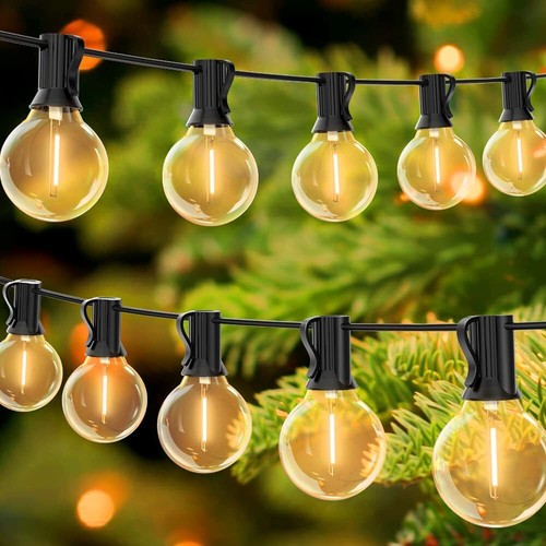15-90m Outdoor Festoon String Lights Mains Powered LED G40 Bulb Garden Lighting - Picture 4 of 20