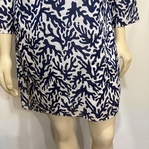 Mini Vestido Túnica Lilly Pulitzer S Courtney Azul Marino Brillante Algodón Tesoro NUEVO - Imagen 3 de 5