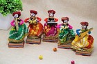 Rajasthani Musician Bawla Puppets Male Idol Recycled Material Multicolor 5 Pc