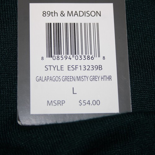 89th Madison NEW $54 Sz L Galapagos Green Gray Cowl Neck Rayon Poly Sweater - Picture 12 of 14