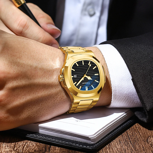 CHENXI Men Square Watch Luminous Hands Butterfly Clasp Business Males Wristwatch - Picture 2 of 42