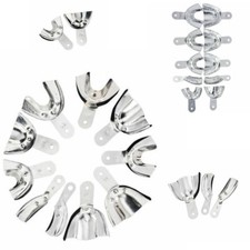 Dental Bite Ortho Aluminum Impression Tray Denture Central 1 Set Hole/Unperforat