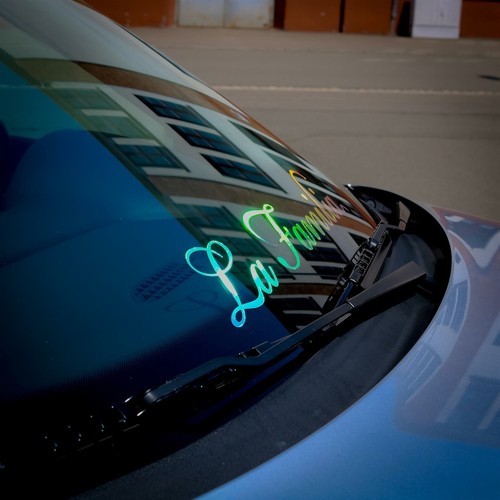 Auto Aufklebr La Familia HOLOGRAMM Sticker Rainbow Effekt Familienkutsche 55cm - 第 4/12 張圖片