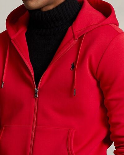 POLO RALPH LAUREN Men’s Big & Tall Red Double Knit Full Zip Hoodie NEW NWT