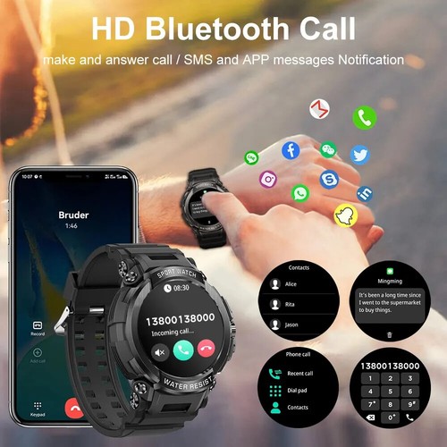 Bluetooth Call Smart Watch Fitness Tracker Heart Rate Blood Pressure Waterproof - Picture 8 of 13