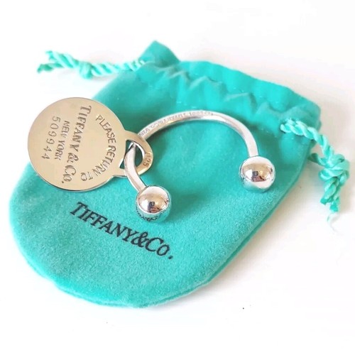 2001 TIFFANY & CO Sterling Silver Horseshoe Key Ring Round Return To Tiffany - Picture 1 of 5