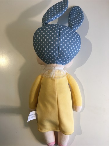 Me Too 16” Plush Stuffed Girl Bunny Ears Doll Dress Soft Lovey Yellow Dress Baby - Picture 5 of 7