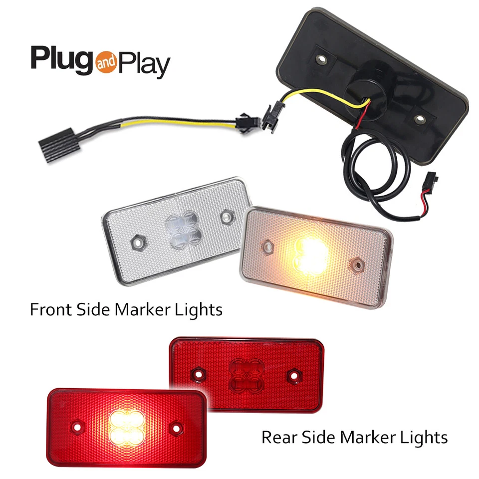 For 02-14 Benz W463 G-Class G500 G550 G55 Front & Rear LED Side Marker Light 4PC - Image 2 of 4