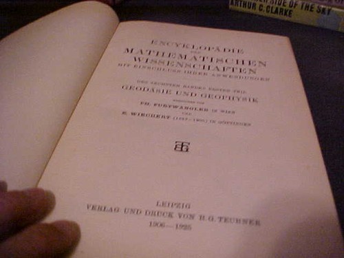 Encyklopädie der Mathematischen Wissenschaften geophysik band 6 Wiechert 1906 - Picture 1 of 11