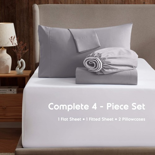 6 Piece Bed Sheets Set- Hotel Luxury Extra Deep Sheets, 39 Colors, 16"- 24" Deep - Picture 161 of 181