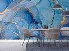 3D Watercolor Blue Marble Texture Wall Murals Wallpaper Murals Wall Sticker