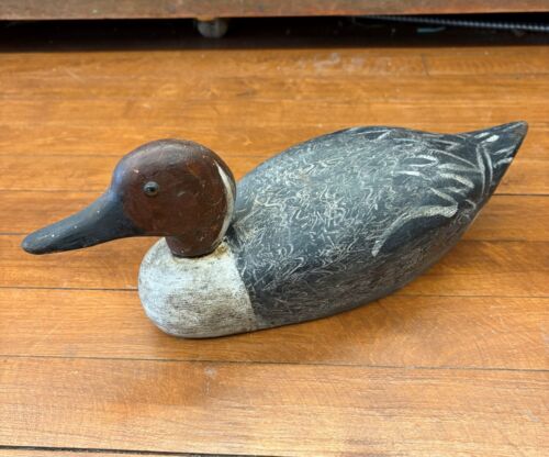 Original Duck Decoy 1880s Canvasback Wooden Duck Decoy TAG ARTHUR FIZER GALT CA - Picture 14 of 17
