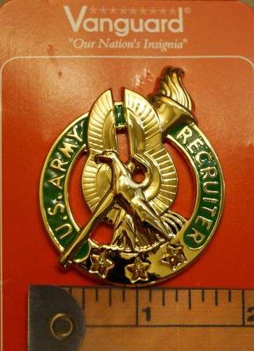 NEW US Army Recruiter Gold Identification Insignia Badge Metal Mirror Regulation - Picture 2 of 2