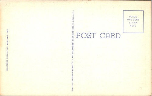 Court House Manitowoc Wisconsin Linen Postcard - Picture 2 of 2