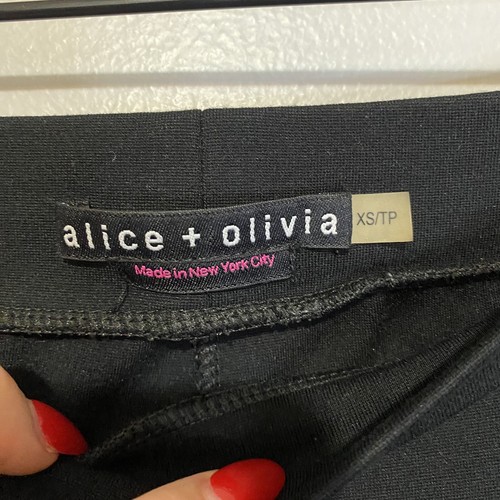 Alice + Olivia Mujer Talla XS Cuero Genuino Panel Leggings Pantalón Pull On - Imagen 6 de 9