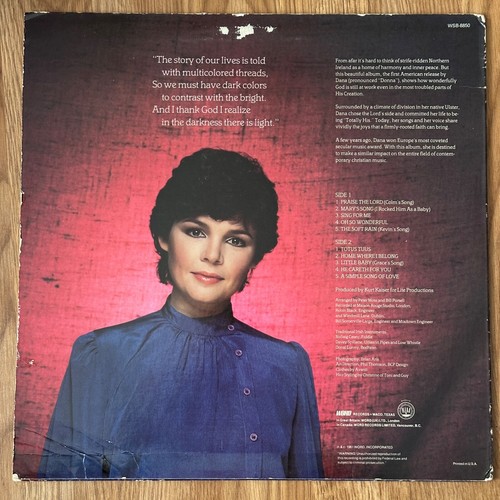 Dana - Totally Yours - 1981 Vinyl LP Lyrics On Album Inside Cover - Picture 2 of 4