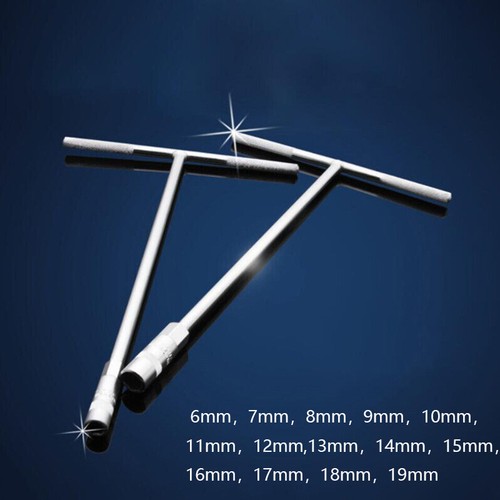 Llave de vaso de mango tipo T de 6 mm-19 mm Llave inglesa tuerca de alcance profundo Llave hexagonal Barra en T - Imagen 1 de 8