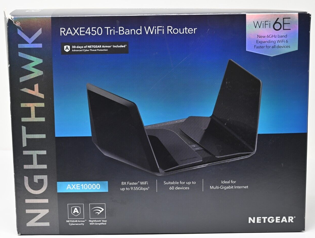 Netgear - Nighthawk Raxe450 Axe10000 Wi-fi 6e Router NETGEAR - Nighthawk RAXE450 AXE10000 WiFi 6E Router 606449154962| eBay
