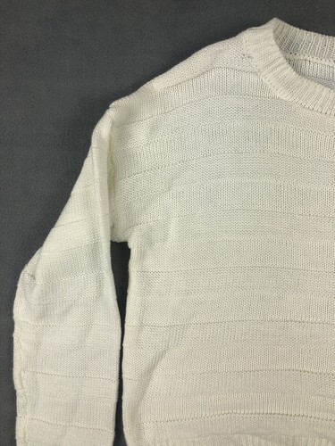 Hippie Rose Pullover Damen XS Langarm Kurz Elfenbein Struktur Streifen Neu mit Etikett - Bild 3 von 10