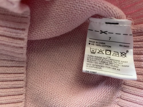 Janie and Jack Pre-Owned Long Sleeve Pink Combed Cotton Sweater Lipstick Lovely - Picture 6 of 8