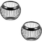 2 Count Hollowed Storage Baskets Stainless Steel Fruit Container