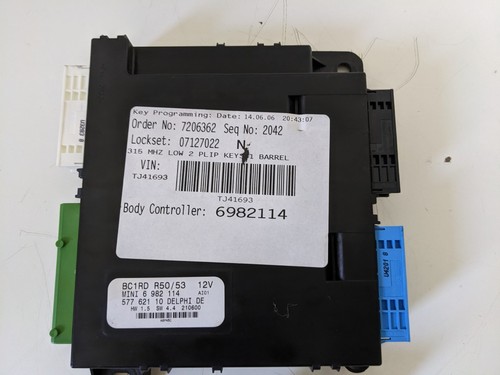 BMW Mini Cooper R50 R52 R53 Body Control Module 6982114 2002-2006 - Imagen 2 de 9